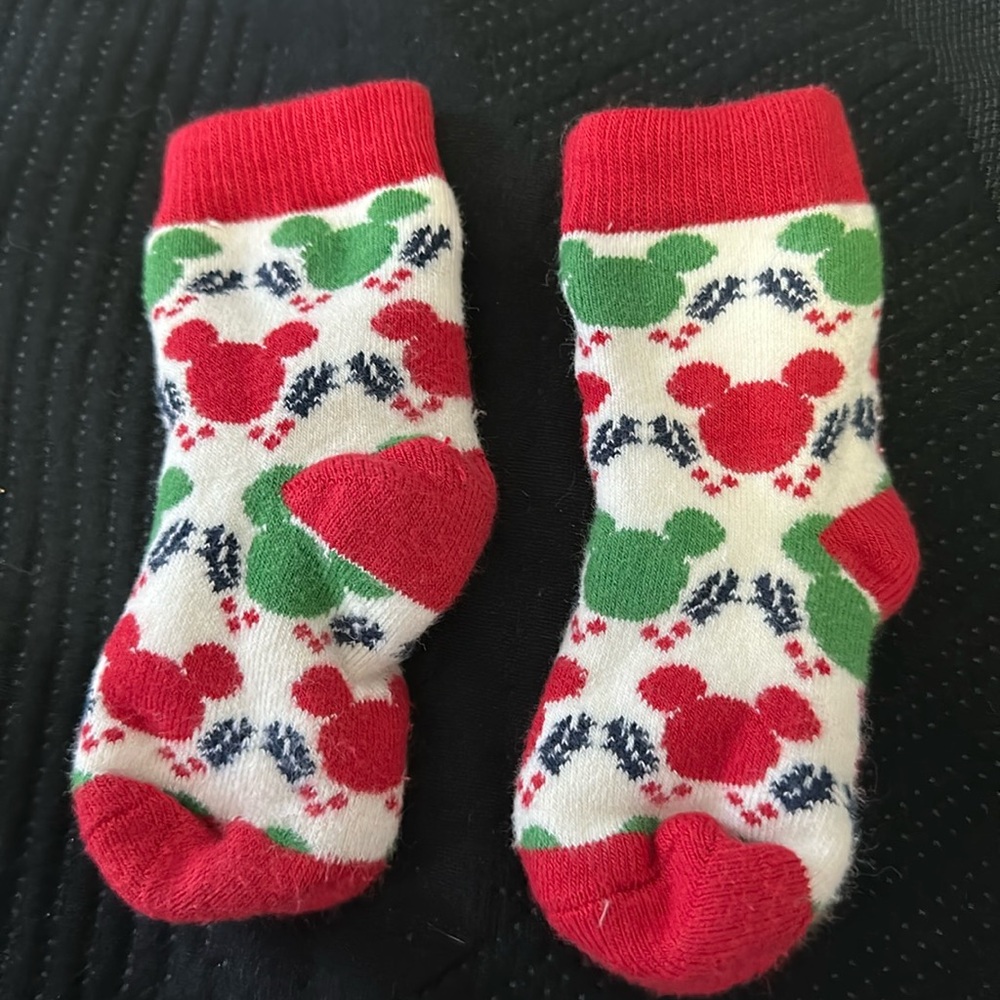 Hanna Andersson Mickey Christmas Socks 6-12M